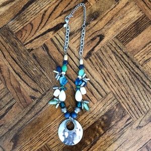 Chico's Necklace 21" Aqua Blue